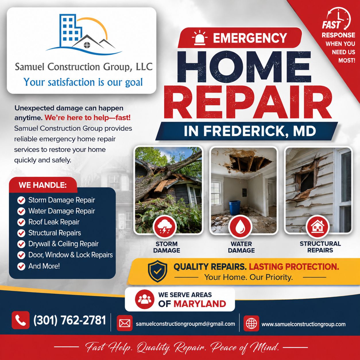 Samuel Construction Group – Emergency Home Repair Experts